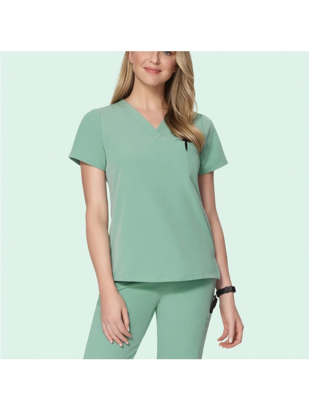 Mandala one pocket scrub top jade color size medium